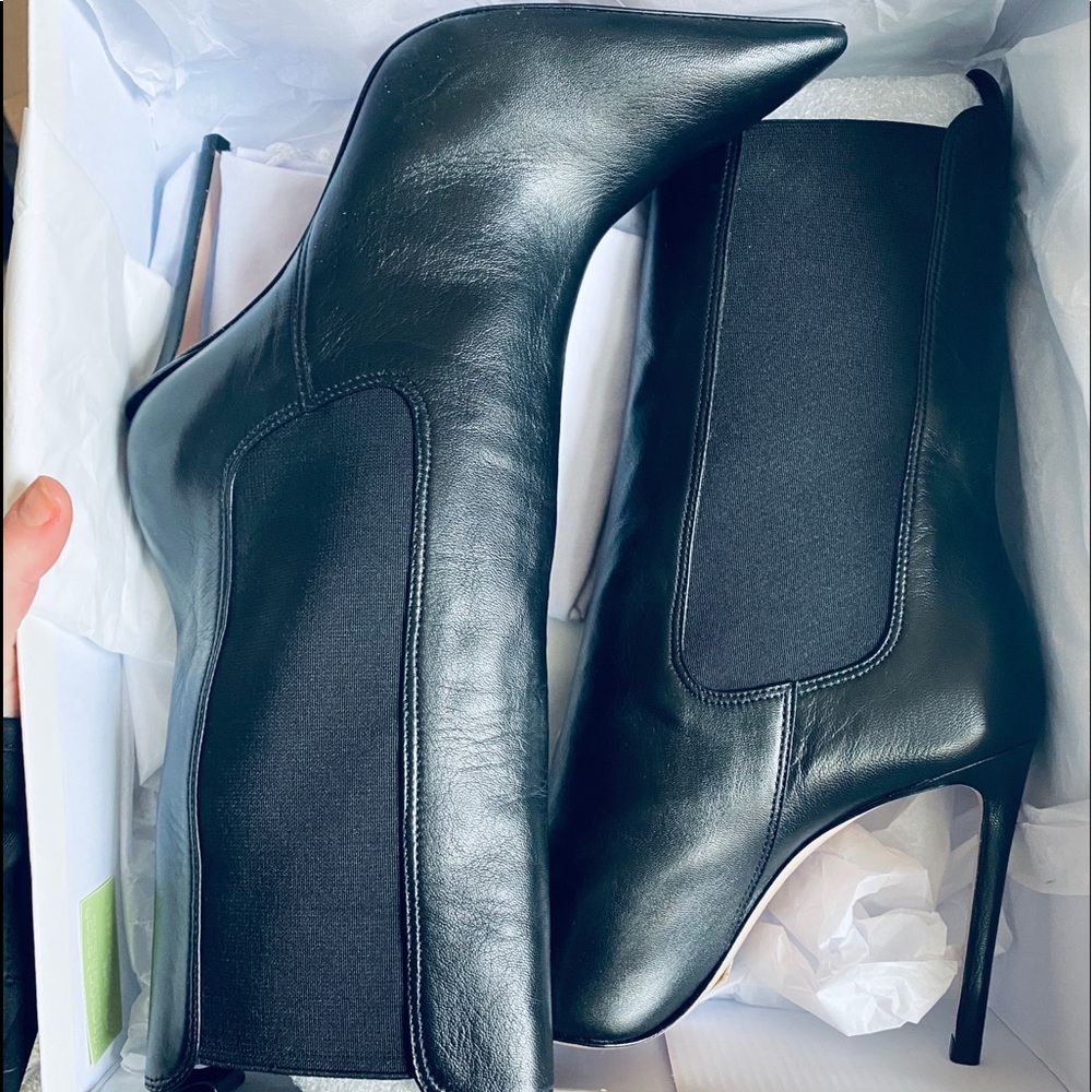 Schutz Zarina Boot Revolve Black Leather Stiletto - Picture 3 of 7